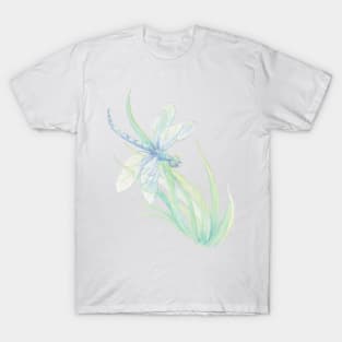 Watercolor Dragonfly Nature Art T-Shirt